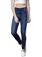 Tokyo Talkies Women’s Super Skinny Fit Cropped Jeans | Stretchable Mid-Rise Jeans Pant
