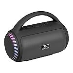 ZEBRONICS Portable Bluetooth Speaker, 8W, Upto 18 Hours Playback, BTv5.3, mSD, TWS, USB, 8 Multi-Color LED Modes, Call Function, Type-C Charge, Deep Bass, Carry Handle (County 5 Plus, Black)