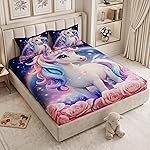 240 TC Cotton Double Bedsheet for King Bed (225Ã250 Cm) | 7D Digital Printed Double Bedsheet with 2 Pillow Covers | Soft, Wrinkle Packaging – Unicorn