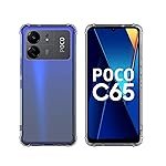 amazon basics Protective Mobile Cover (Soft & Flexible Back Case) for Poco C65 TPU-[Clear]
