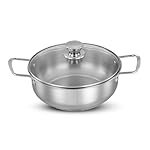 Amazon Brand Solimo – Stainless Steel Induction Bottom Kadhai with Glass Lid 22 Cm