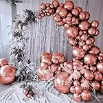 ITAF 50 Pcs Rose Gold Metallic Chrome Balloons with Shiny Surface For Birthdays/Anniversary/Engagement/Baby Shower/bachelorette Party Decorations