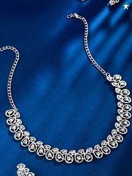 YELLOW CHIMES Metal White Jewel Set