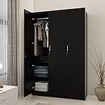 Spacewood Value Wardrobe | 3 Year Warranty | Almirah, Cupboard, Almari, 3 Door Wardrobe, 1 Drawer (1 Lock Drawer) and 1 Hanging Space|Engineered Wood| Natural Wenge