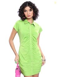 Tokyo TALKIES Women Above The Knee Shirt Collar Short Sleeve Dress TTJ