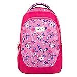 F Gear Panya Dark Pink Mulberry Butterfly 21L School Backpack|Three Spacious Compartment with Water bottle holder|Lightweight and durable|Comfortable to Carry|Stylish Backpack