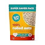Yogabar 100% Rolled Oats 1 kg Pouch | Premium Golden Rolled Oats, Gluten Free Oats with High Fibre, Non GMO | Healthy Food with No Added Sugar | Diet Food for Weight Management – 1 kg