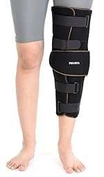 FOVERA Knee Immobilizer Brace for Knee Support â Stabilizer Splint for Dislocation, Ligament Tear, & Injury Recovery with Wraparound Design & 5 Adjustable Straps for Men & Women (S)