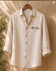 Buda Jeans Co Men Embroidered Regular Fit Shirt with Cuffed Sleeves