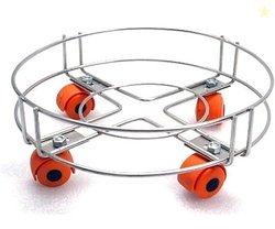 CHHAAP Stainless Steel Cylinder Trolley with 4 Wheels Gas Trolly/Lpg C