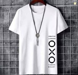 DayalTShirt Men Self Design Round Neck Polyester White T-Shirt