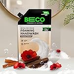 Beco Moisturising Foaming Handwash-Mahogany Teakwood | Refill Pack – 700 ml | 8-hr moisture lock | Natural, Paraben free, Chemical Free | Kills 99.9% germs, Safe for all Skin types
