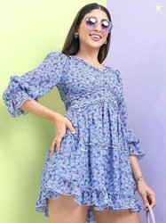 Tokyo Talkies Floral Print A-Line Dress