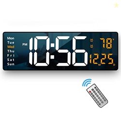 Abovsare Plastic Digital Wall Clock Large Display, 16.2 Inch Large Wal