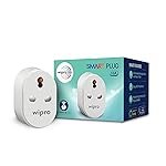 Wipro 16A Wi-Fi Smart Plug with Energy Monitoring- Suitable for Large Appliances like Geysers, Microwave Ovens, Air Conditioners (Works with Alexa and Google Assistant)- White