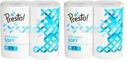 Presto! 2 Ply Toilet Tissue Paper, 100% Natural virgin paper - Pack of