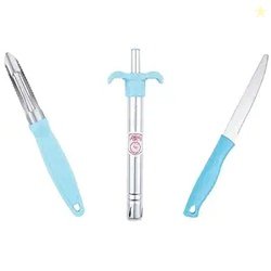 Anjali 3-Piece Kitchen Tool Set  1 Knife, 1 Peeler, 1 Lighter  Ideal f