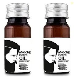 Qraa Men Mooch & Beard Oil For Beard Growth & Nourishment | Pack of 2