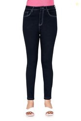 TWGE - Women's Mid Rise Skinny Fit Jeans - Single Button, Stretchable