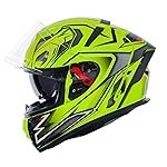Ignyte IGN-4 Racer ISI/DOT Certified Full Face Graphic Helmet with Outer Anti-Fog Clear Visor and Inner Smoke Sun Shield