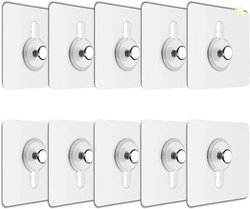 JIALTO Plastic 10 Pcs Self Adhesive Wall Hooks - Heavy Duty Transparen