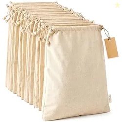 LEAFICO Multipurpose Eco Cloth Bags - Large 10x12 Inch (12 Pack) - Cot