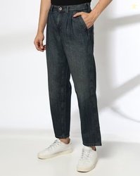 DNMX Men Lightly Washed Relaxed Straight Jeans