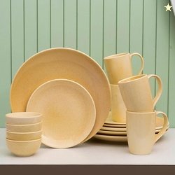 JCPL Fine Porcelain Reactive Dinner Set, for Family of 4, Ceramic Croc