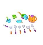 Crackles Pretend Play Solid Colour Tea Party Kitchen Play Set Toy with Teapot, Cups Pretend Play Cooking Set, Toy Pots N Pans, Cookware, Utensils