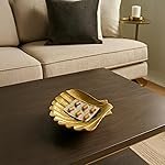 MARKET 99 Golden Ribbed Aluminium Decorative Platter | Glossy Designer Tray for Table, Dining, Center & Coffee Table DÃ©cor | Elegant Festive, Diwali, Housewarming & Gifting Display