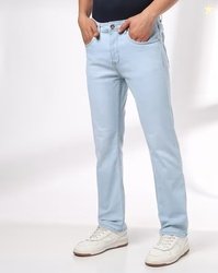DNMX Men Lightly Washed Straight Jeans