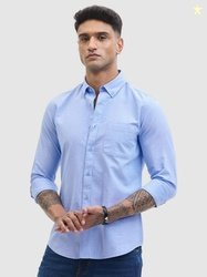 Snitch Men Smart Fit Button-Down Collar Solid Cotton Casual Shirt