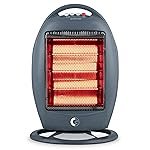 CG Beluga 3H 1200W Halogen Room Heater | All New Red Halogen | 3 Heat Settings | Tip Over Safety Switch | Noiseless Operation | Ideal for Rooms up to 150 sqft | Grey