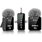 GRENARO Mic for YouTube Wireless, Dual Lapel Wireless Microphone for Recording with LED Display, 164ft Range, Mute/Reverb/Noise Reduction for YouTube, Live Streaming, Vlogging
