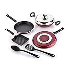 Crystal Classic Series 7-pc Non-Stick Cookware Set, PFOA Free, Red