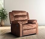 Da URBANÂ® Paradise Puffy Velvet Recliner for Head Support & Leg Relaxation Lounge Chair (Dark Brown)