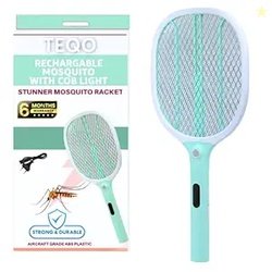 TEQO Mosquito Bat with Light Heavy Duty | Rechargeable Electric Fly Sw