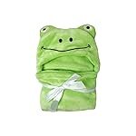 Bumtum Baby Soft Cotton Hooded Bath Towel | Ultra Absorbent | for Newborn, Infant Boys and Girls (Green Panda)