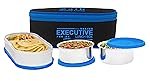 Zaib Stainless Steel Lunch Box for Kids & School â 2 Compartment Leak Proof Tiffin Box Set with Insulated Bag â Air Tight Food Container for Boys, Girls, & Office (Blue Executive)
