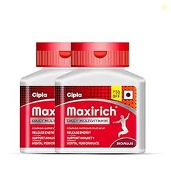 Cipla Maxirich Daily Multivitamin (60 Capsules) For Men & Women With E