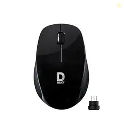 Wireless Mouse DS321-Black with USB Type C Connector, 1200DPi, Lightwe