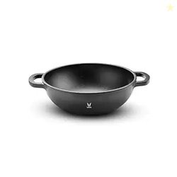 VAYA HauteChef Cast Iron Kadai, 24 cm, Pre-Seasoned & Naturally Non-St
