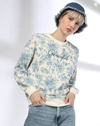 DNMX Women Floral Print Relaxed Fit Sweatshirt
