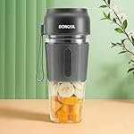 Borosil NutriGrip Grey Portable Blender | 40W Low-Noise DC Motor | 300ml Unbreakable PC Jar | USB Rechargeable | Turbo 6 Blade Action | Smoothies, Shakes, Soft Fruit, Protein Mix | 1 Year Warranty