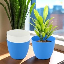 Kuber Industries (Pack of 4) Flower Pot | (5 Inch) Plain Cool Plant St