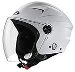 STUDDS RAY ISI Certified Open FACE Helmet for Men and Women with D – Ring Lock (White-L)