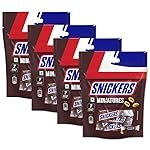 Snickers Minis Chocolate Pack, Loaded with Peanuts, Nougat, & Caramel, 6 Treats Inside, 69g | Pack of 4