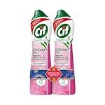 Cif Pink Multi Purpose Surface Cleaner Cream with Floral Fragrance, Removes Grease & Dirt wth Natural Cleaning Particles for Shiny Surface, 2x500ml