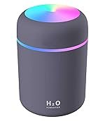 Quick Needs Humidifier with Colorful Light for Room, Bedroom, Office, Car, 300 ML, Grey, USB