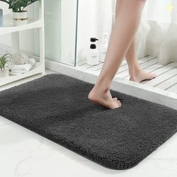 FLOSTRAIN Microfiber Floor Mat (Grey, Medium)